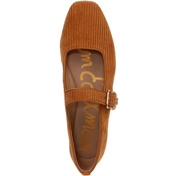 Sam Edelman Women Harvest Brown Polyester Michaela Buckle Ankle Strap Flat Shoes - Picture 2 of 6